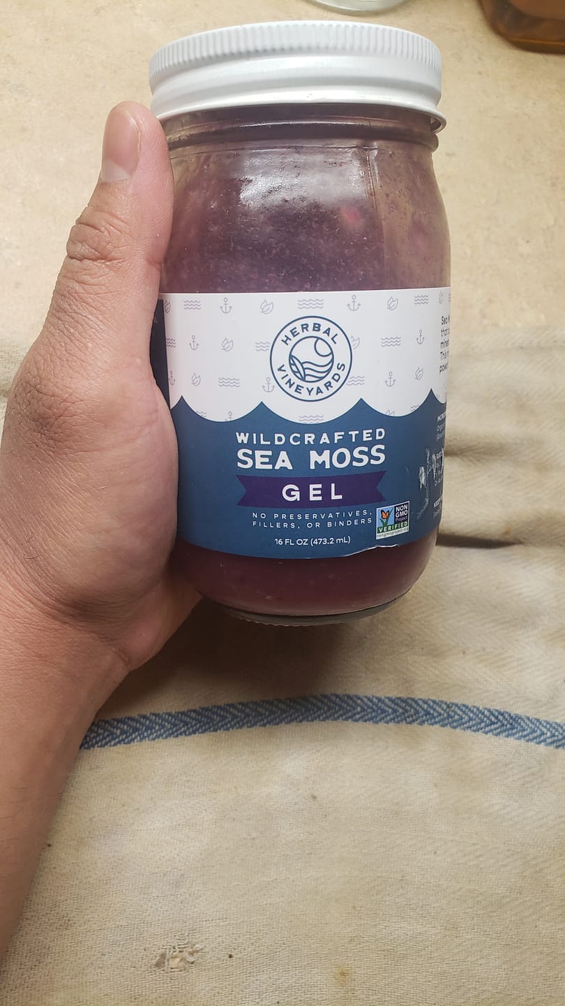 Customer photo review of EXCLUSIVE PURPLE SEA MOSS GEL