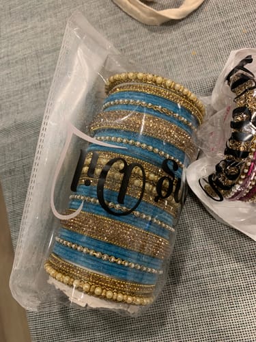 Customer photo review of Anjali Stones Bangles  - 2 HAND SET