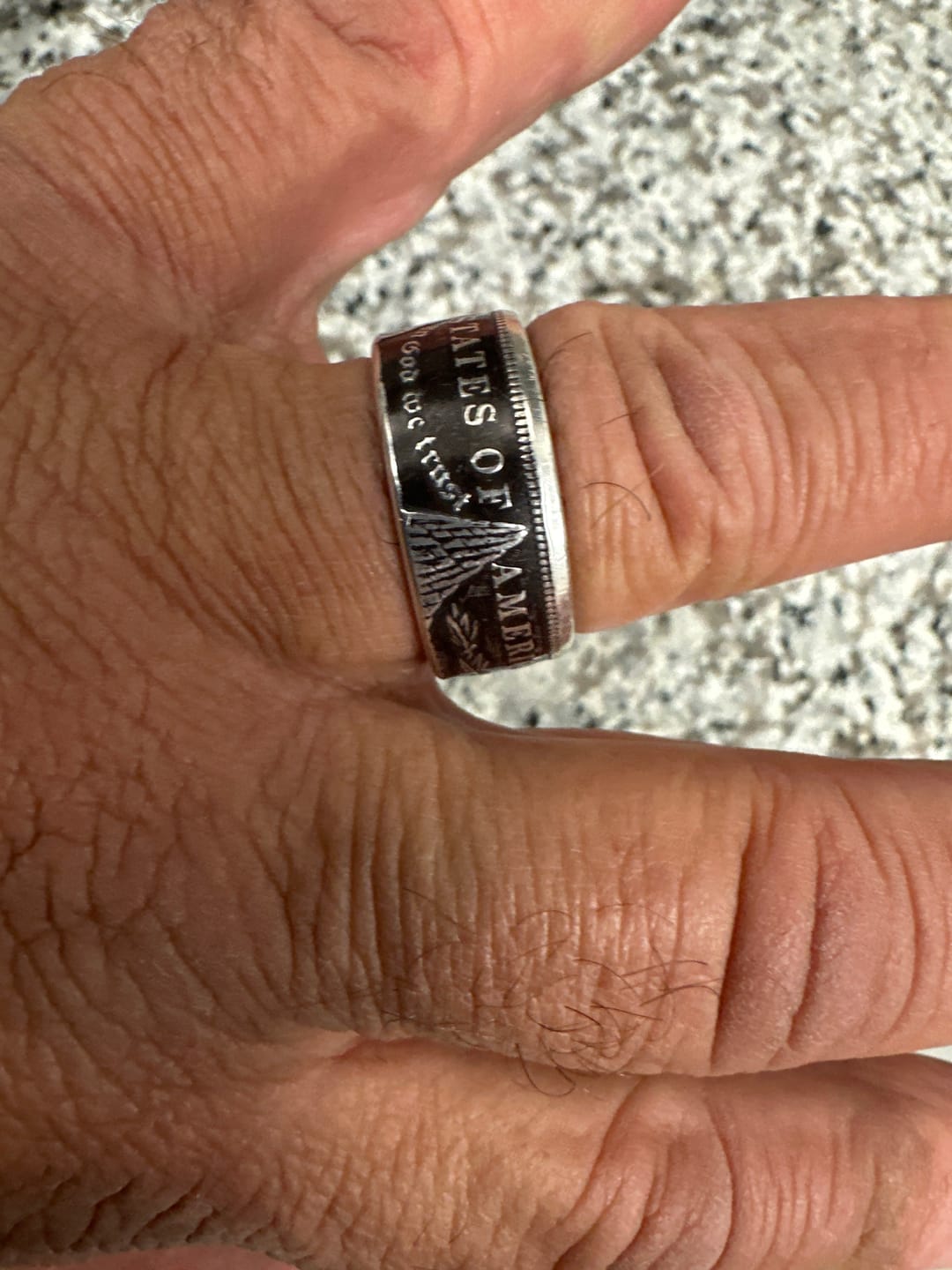 Customer photo review of Morgan Silver Dollar Coin Ring - Men's