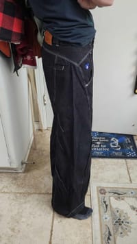 Customer photo review of Aelfric Eden Wrinkle Baggy Barrel Jeans