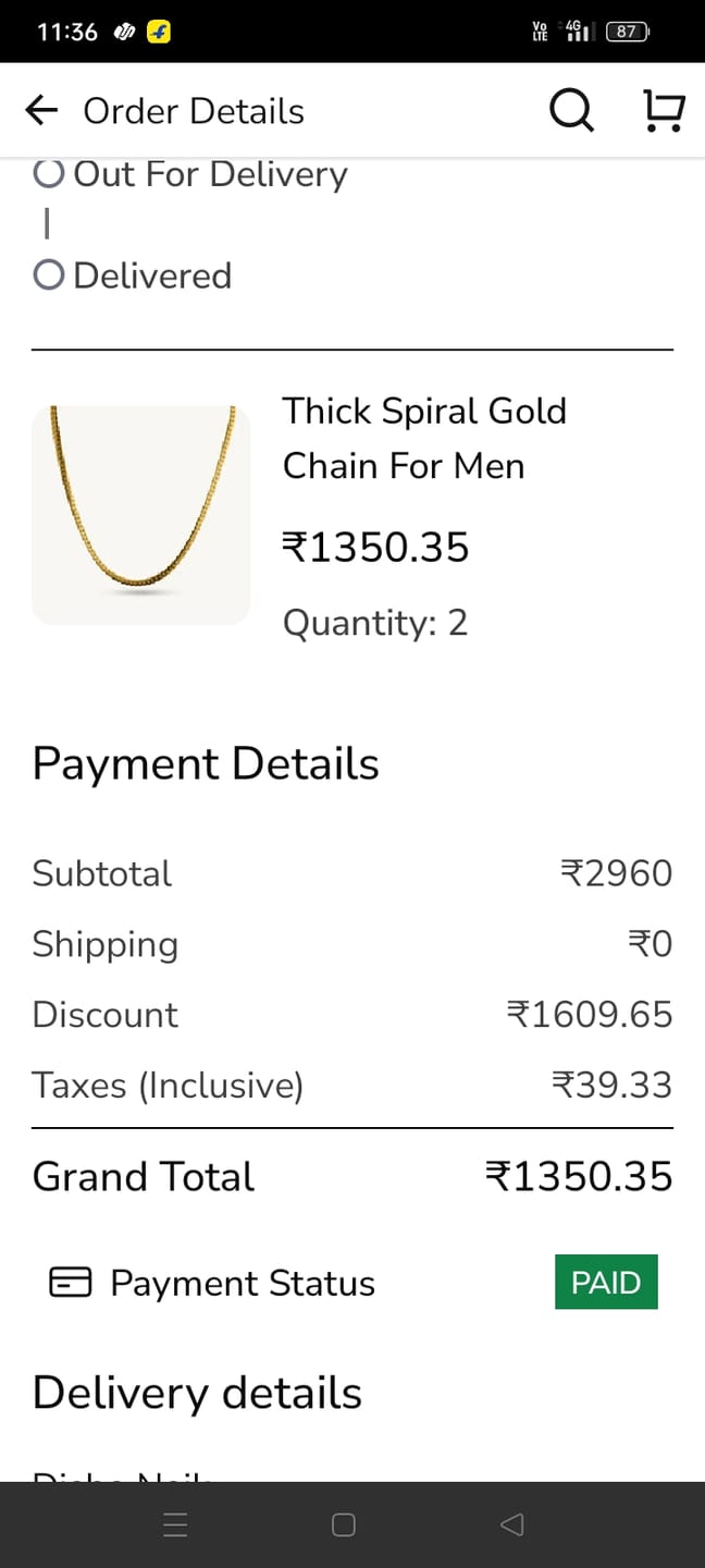 Customer photo review of Thick Spiral Gold Chain for Men