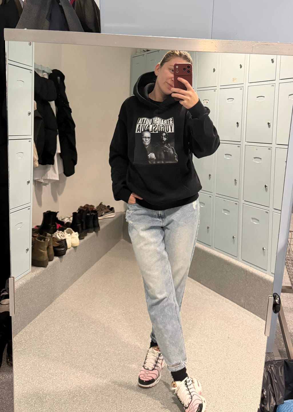 Customer photo review of Straight Outta Yugoslavia Premium Hoodie