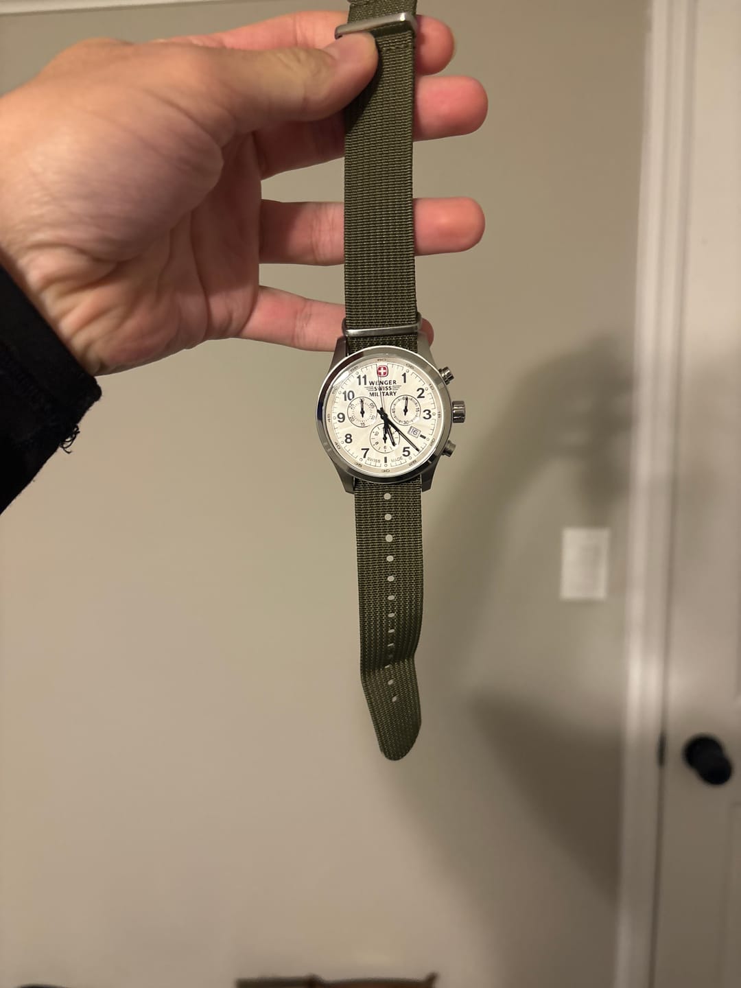 Customer photo review of Ribbed Military Nylon Watch Strap - Olive Green
