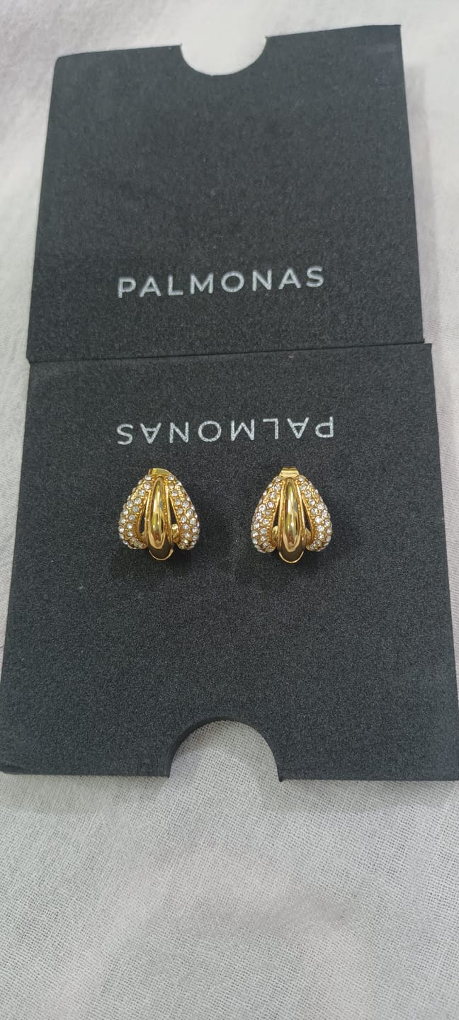 Customer photo review of Radiant Gold & Crystal Luxe Earrings