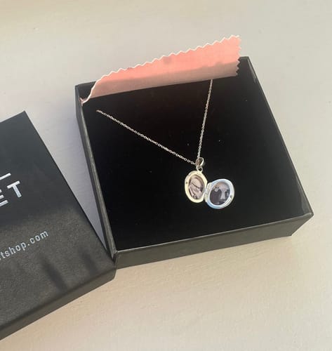 Customer photo review of Petite Silver Locket | Jane