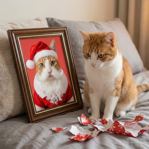 Customer photo review of Artzuzu Custom Portrait For Pets - The Santa
