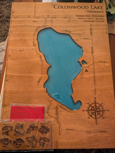 Customer photo review of Custom Wood 3D Lake Map With Epoxy Resin - Lake Norman