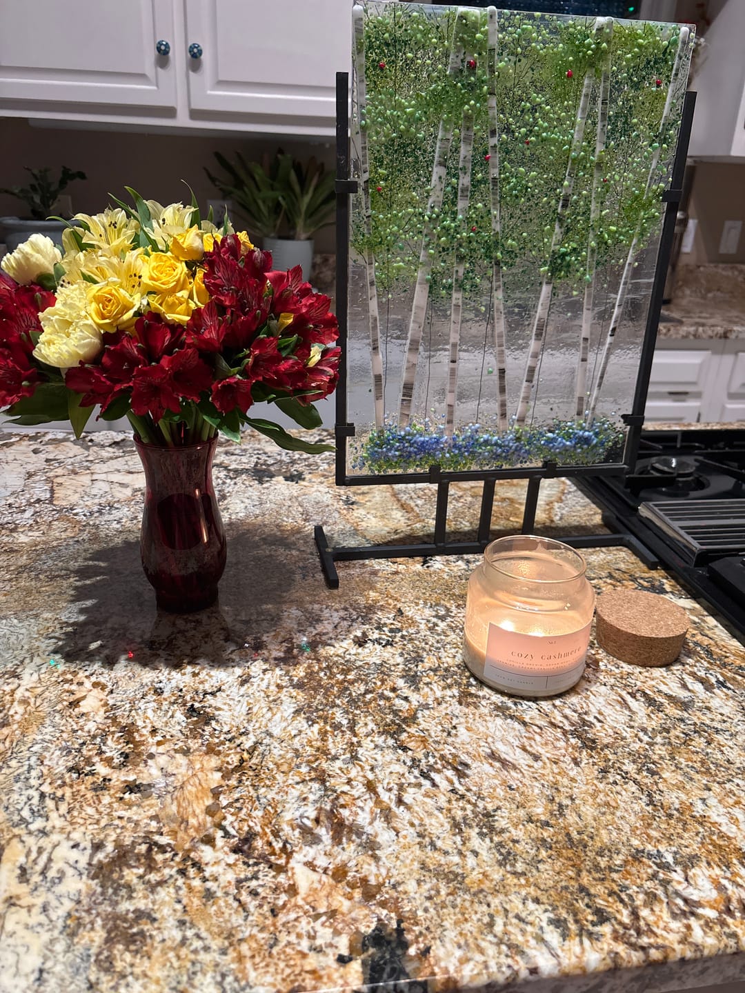 Customer photo review of Cozy Cashmere 22 oz Glass Candle