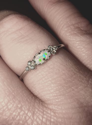 Customer photo review of The Purest Love Matching Oval Cut Opal Ring