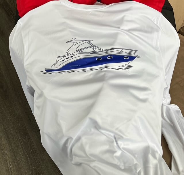 Customer photo review of Dri-Fit Custom Boat Shirts - Long Sleeve