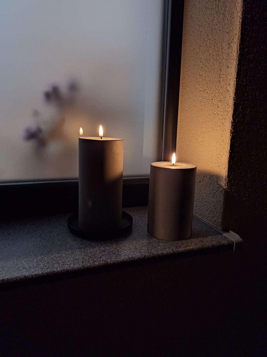 Customer photo review of Udendørs LED Bloklys Ø 10 x 20 cm Sand