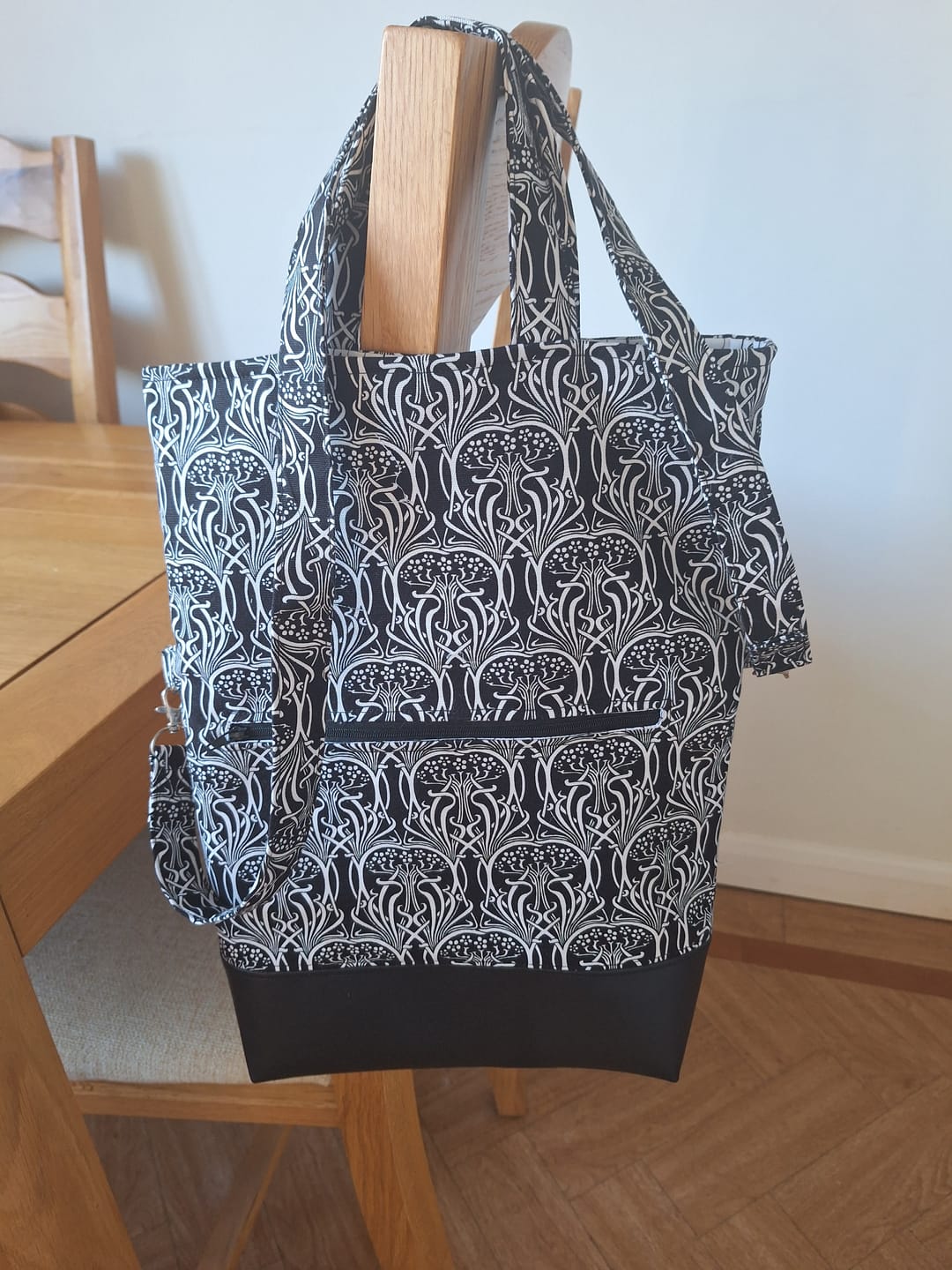 Customer photo review of Abstract White Patterns Cotton Canvas Fabric