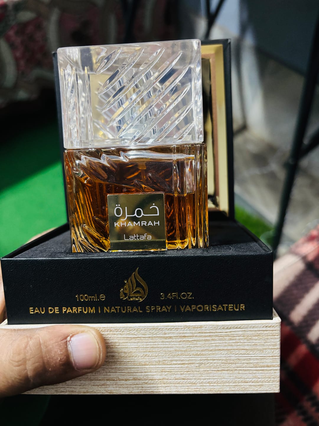 Customer photo review of Lattafa Khamrah Eau De Parfum For Unisex