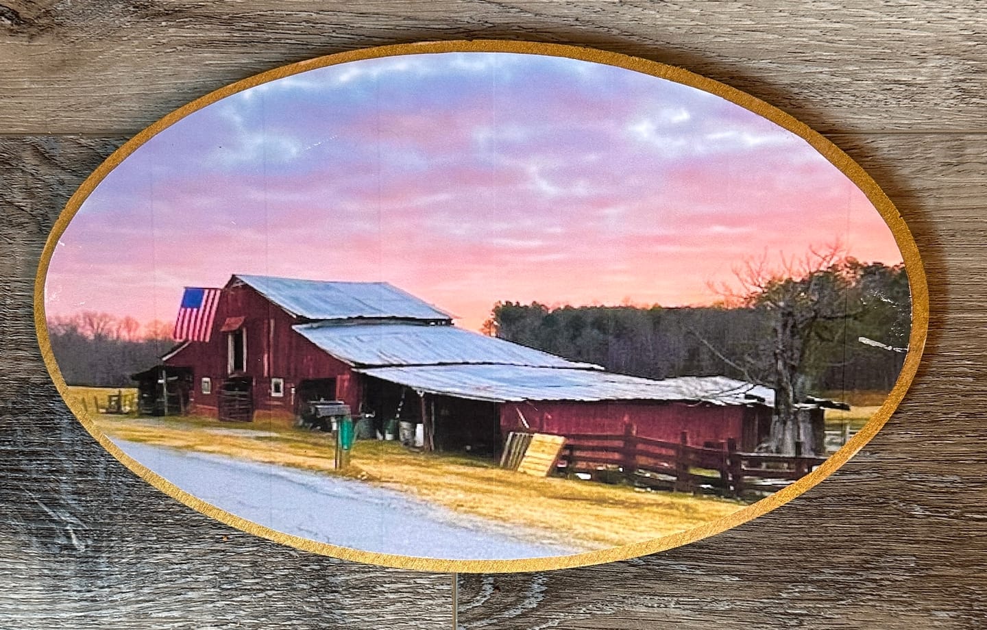 Customer photo review of Unfinished Wood Oval Shape - Craft - up to 46" DIY