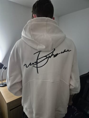 Customer photo review of BJHG Script Logo Hoodie