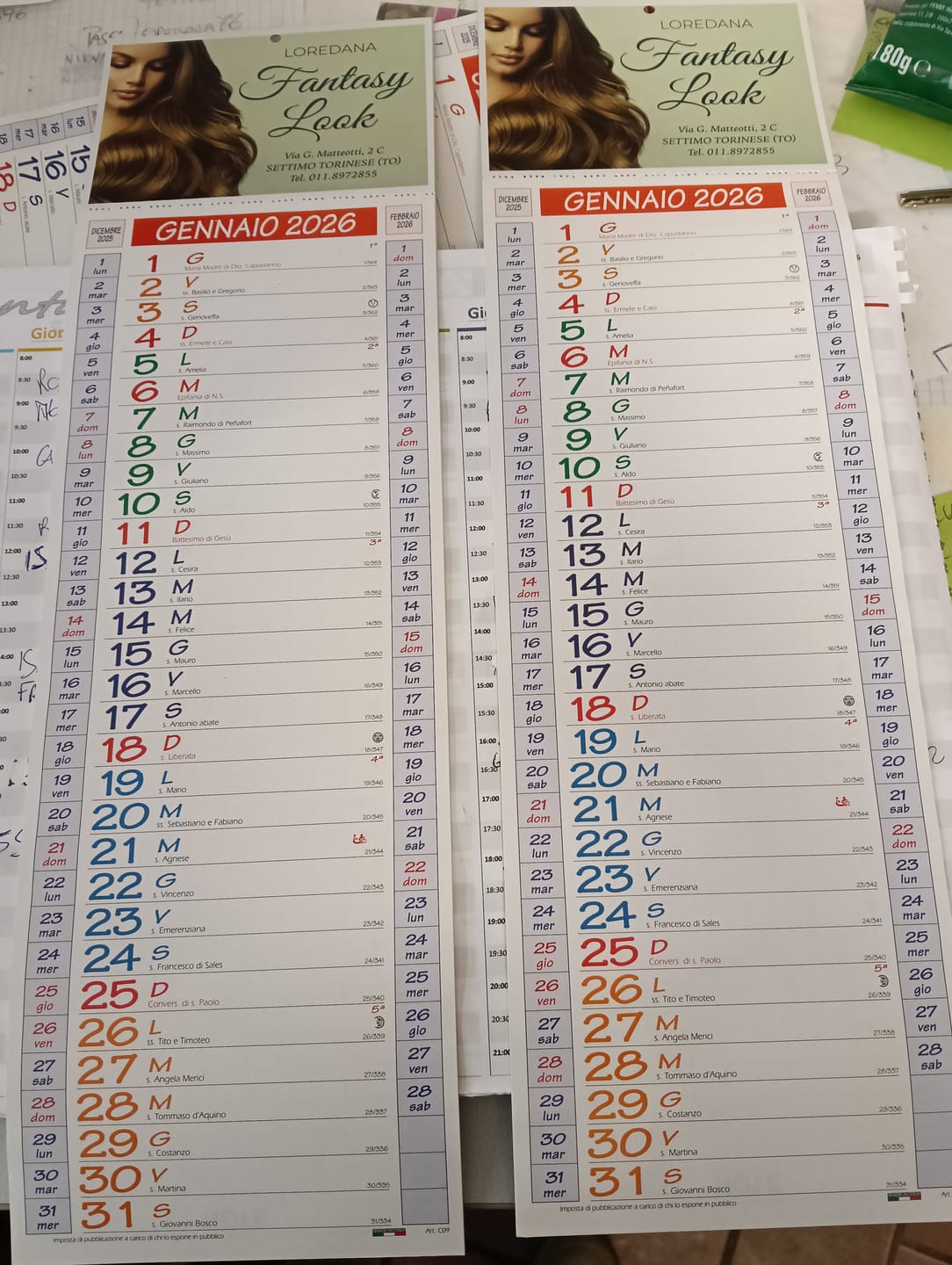 Customer photo review of Calendario Slim