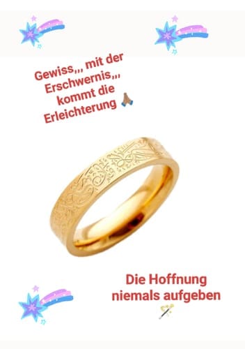 Customer photo review of "Gewiss, mit der Erschwernis, kommt die Erleichterung" Ring