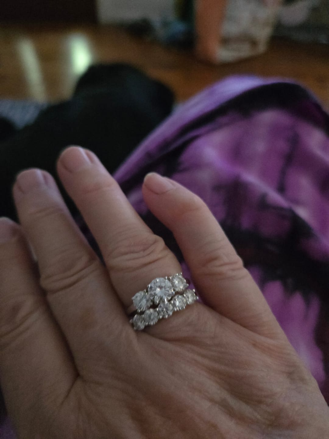 Customer photo review of Luxury 5-Stone Ring/Band 4MM - Moissanite (Protective Rhodium Plated)