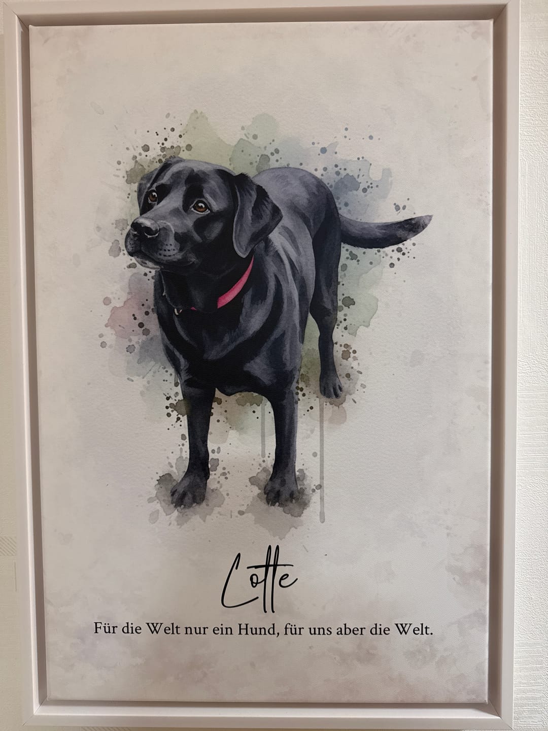 Customer photo review of Personalisierte Leinwand - "Tierportrait Aquarell"