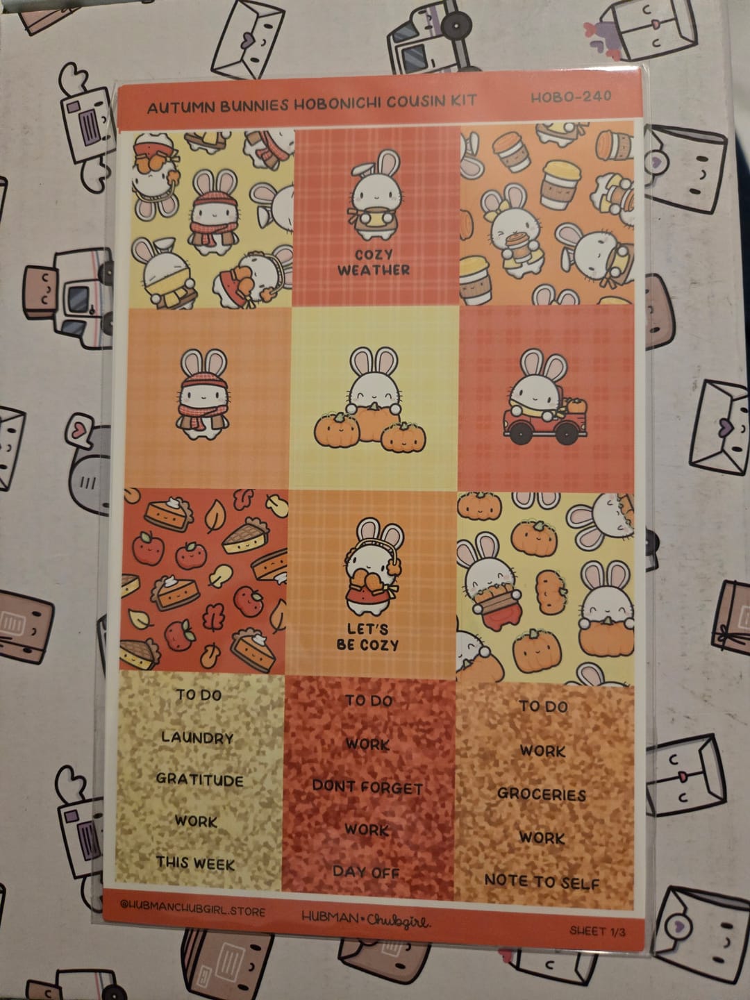 Customer photo review of Autumn Bunnies Hobonichi Cousin Monthly Kit (Set of 2)
