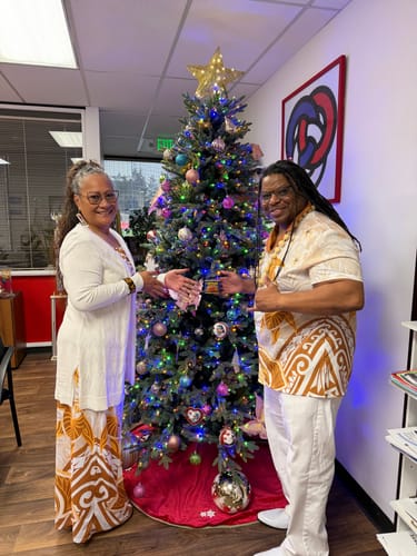 Customer photo review of Samoa Siapo Mamanu Couples Matching Off The Shoulder Long Sleeve Dress and Hawaiian Shirt Plumeria Black Motifs LT7