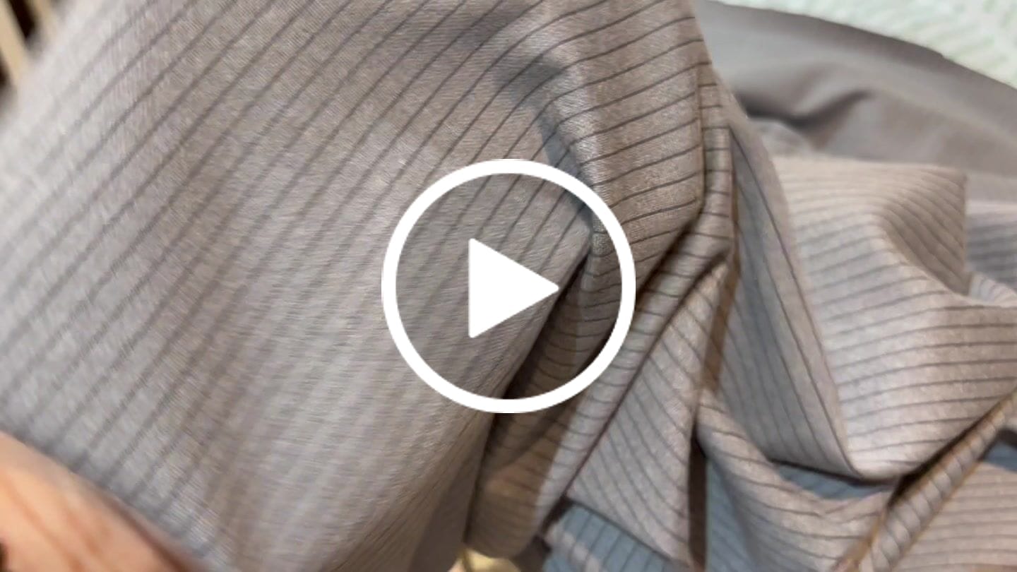 Customer video review of Narrow Stripes Brushed Soft Knit Fabric