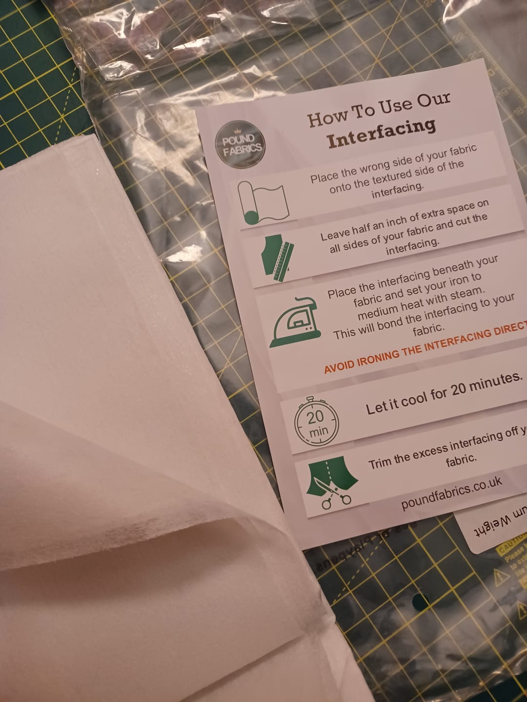 Customer photo review of Iron on Interfacing - Medium Weight - 90p per metre!