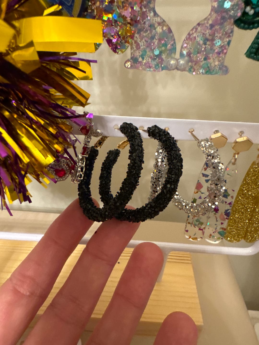 Customer photo review of Valentine Glitter Hoops