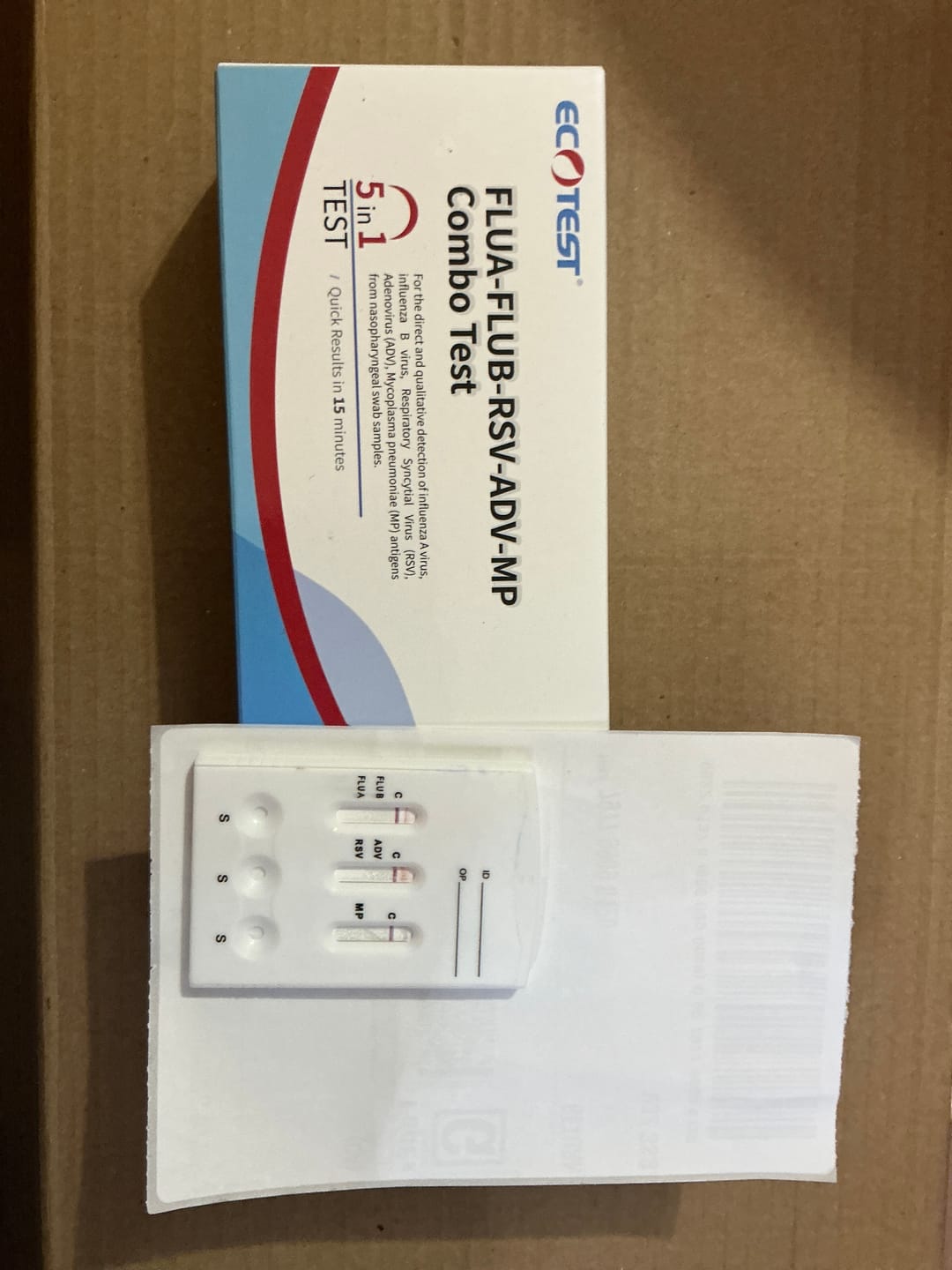 Customer photo review of Ecotest 5in1 Flu A, Flu B, RSV,  ADV & MP Rapid Antigen Kit