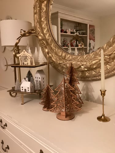 Customer photo review of Holiday Tabletop and Mantel Trees