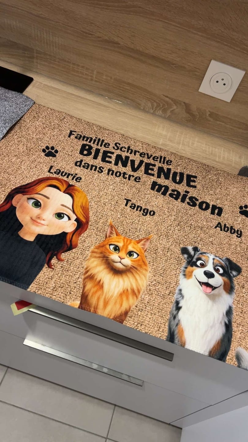 Customer photo review of Notre maison - Paillasson personnalisé