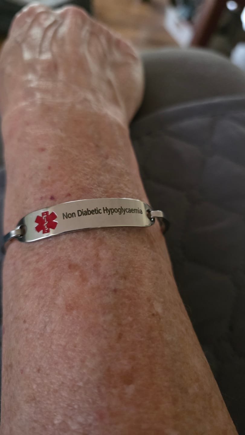 Customer photo review of Personalised Silver Medical Alert ID Bangle Bracelet