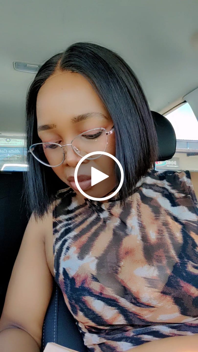 Customer video review of Double Drawn Short Blunt Cut Glue-less 8 inch Bob Wig