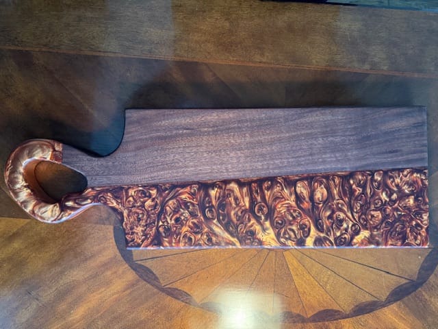 Customer photo review of Organic Handle Acrylic Router Template