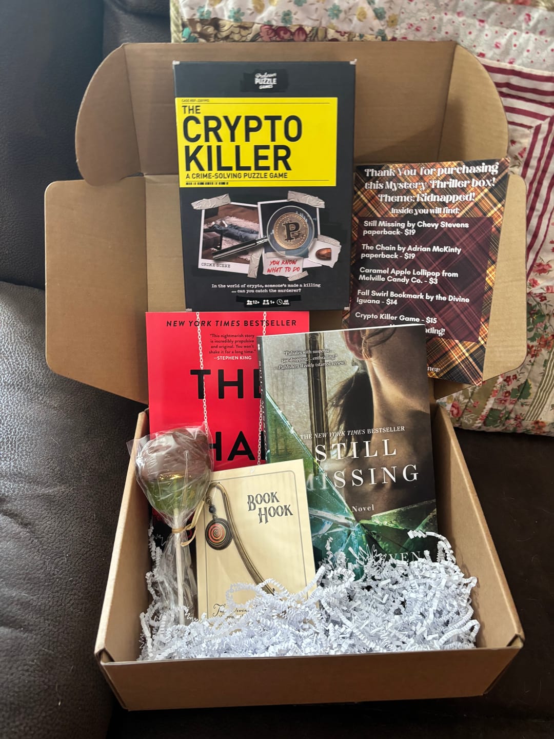 Customer photo review of Quarterly Mystery/Thriller Book Box