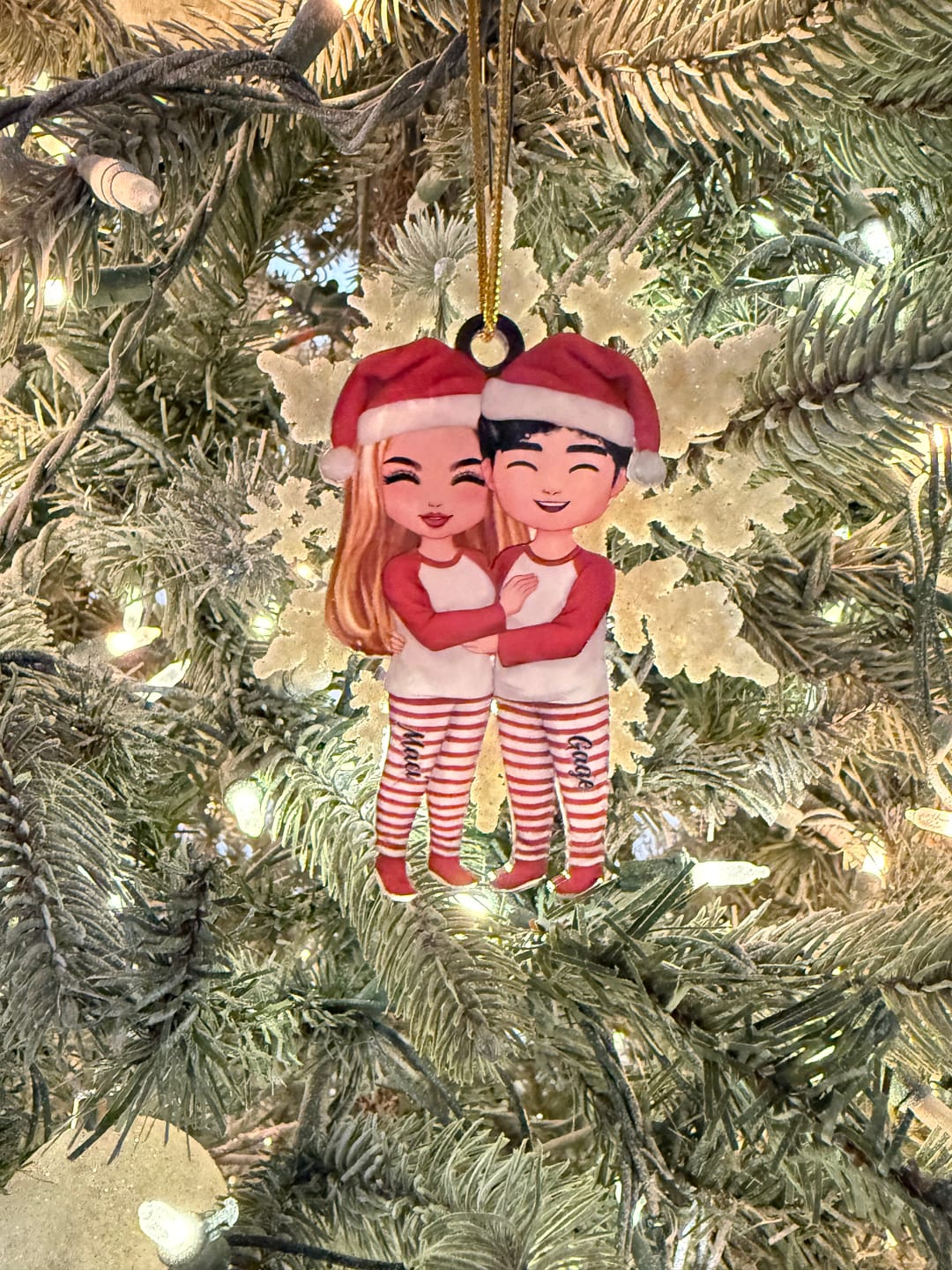 Customer photo review of Doll Couple Standing Hugging - Personalized Ornament
