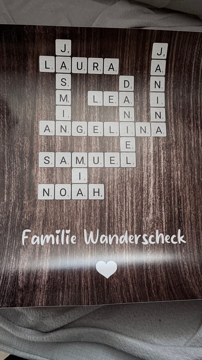 Customer photo review of Familie Kreuzworträtsel - Personalisiertes Poster
