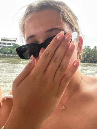 Customer photo review of Luxe French | Salon Quality Press-on Nails kit - Short Almond White French Tip