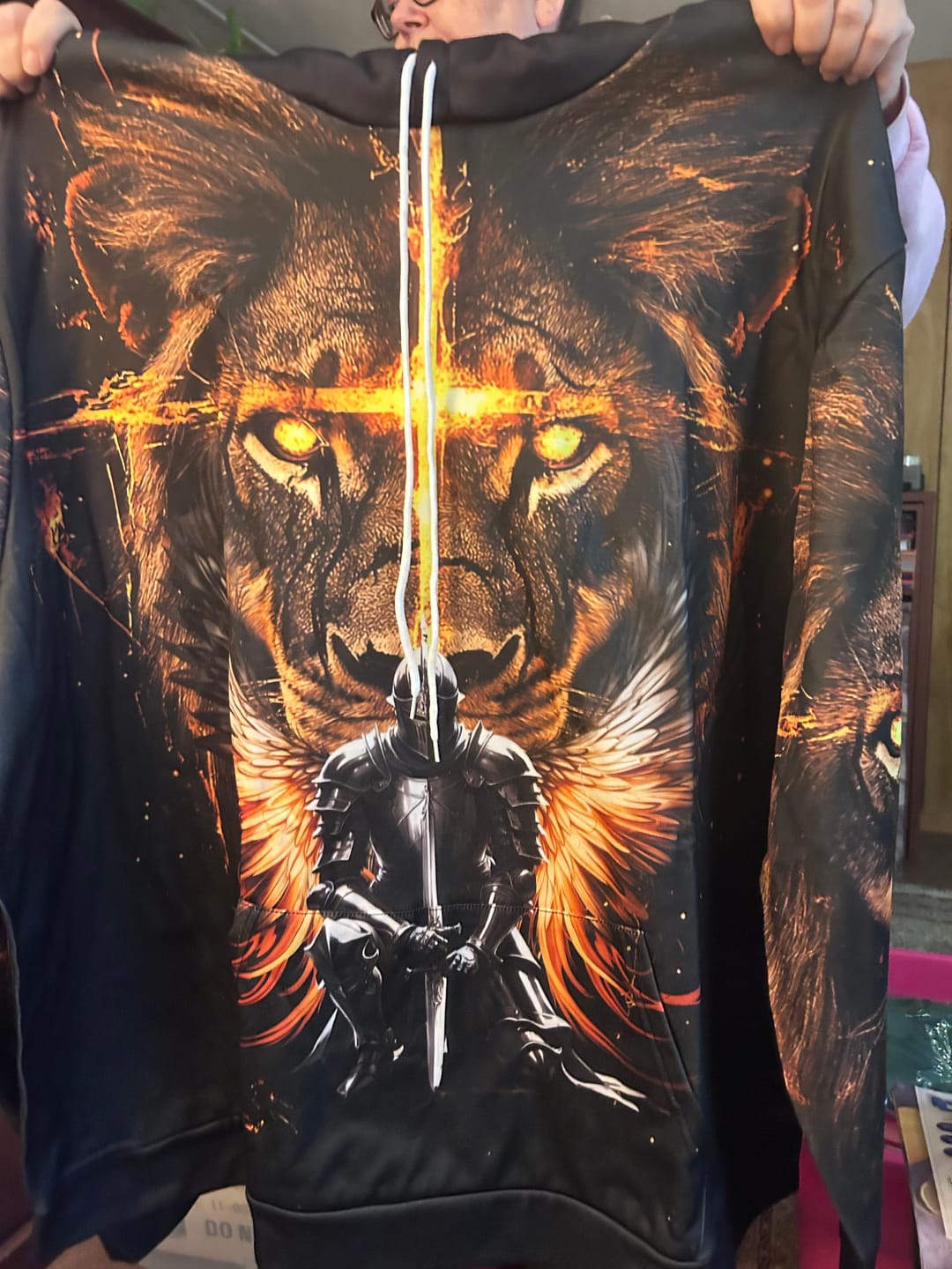 Customer photo review of Man Warrior Of God, I Am The Son Of A King - Personalized Christian Gift T-Shirt
