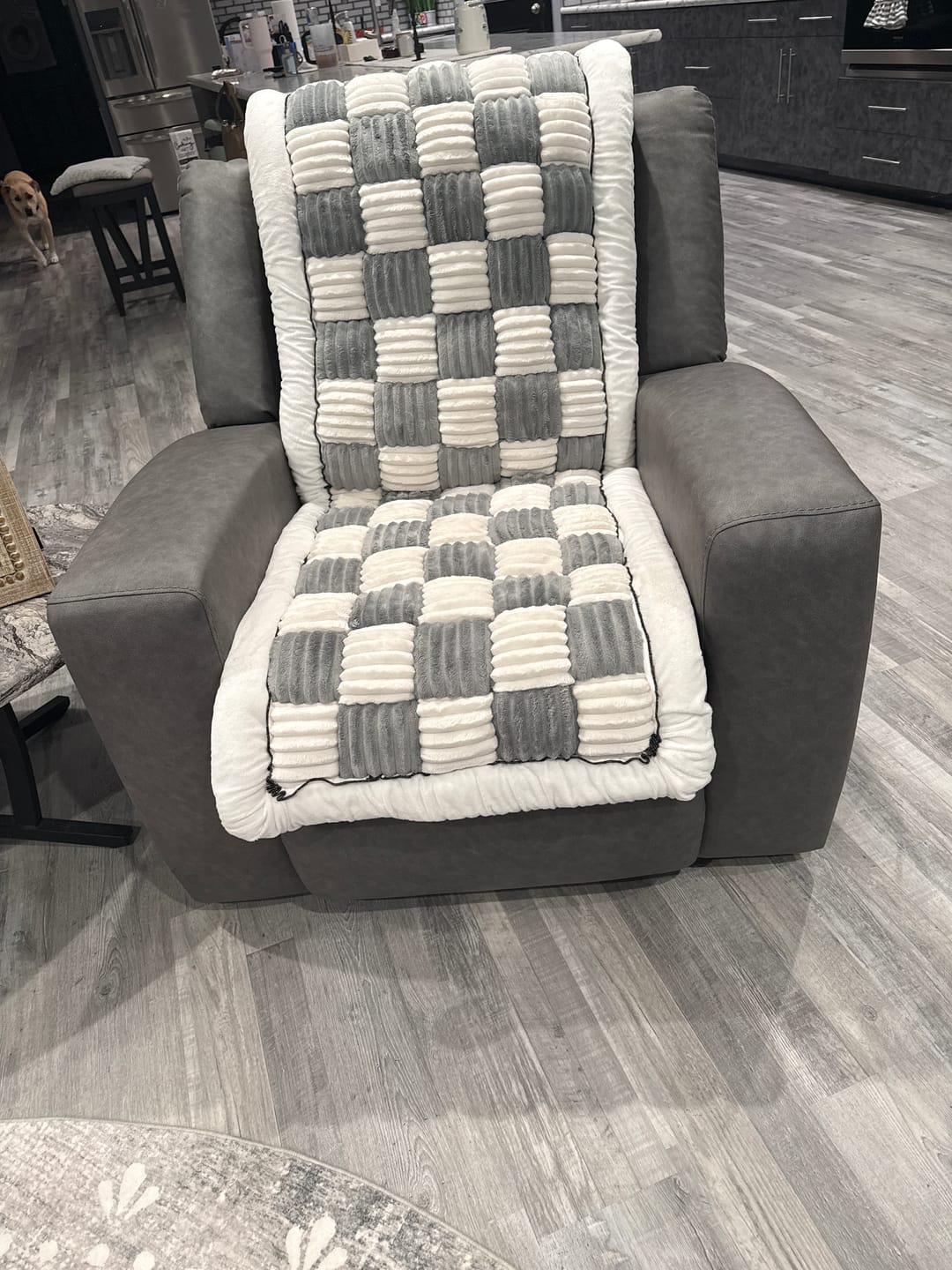 Customer photo review of NEW 2-in-1 Furniture Protector & Dog Bed Couch Cover with Thick Orthopedic Padding, Non-Slip Grip, Scratch-Resistant Surface & Machine-Washable Fabric