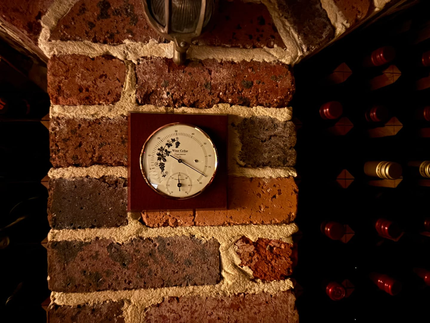 Customer photo review of Wine Cellar Hygrometer & Thermometer – Mahogany Finish (1225HT-22)