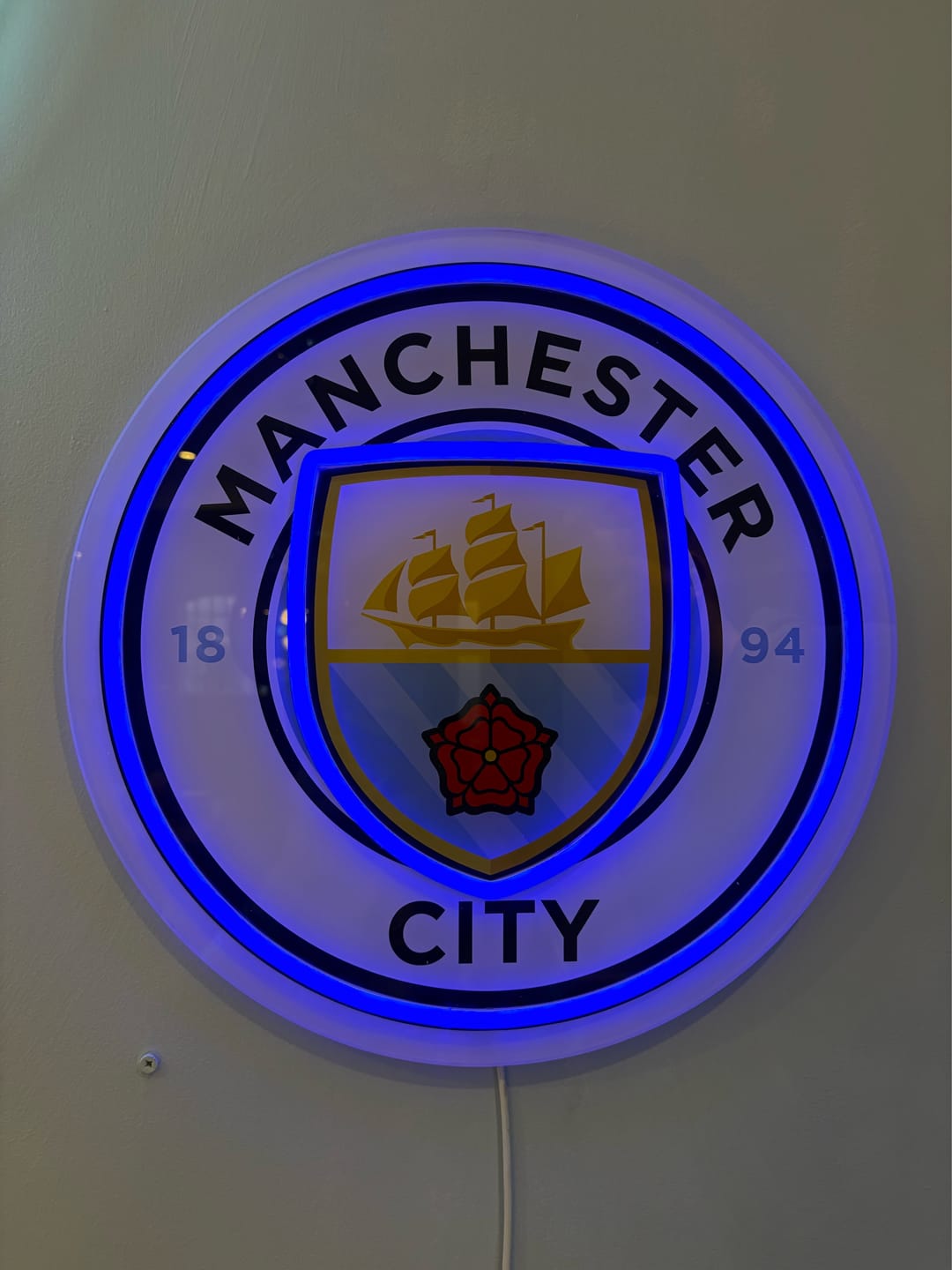 Customer photo review of Manchester City Football Neon Sign