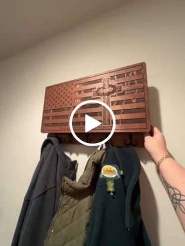 Customer video review of PERSONALIZABLE FLAG WITH CROWN OF THORNS CROSS