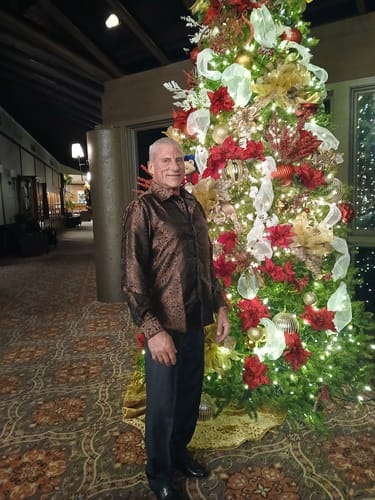 Customer photo review of Barry. Wang Button Down Shirt Brown Woven Paisley Silk Long Sleeve Shirt