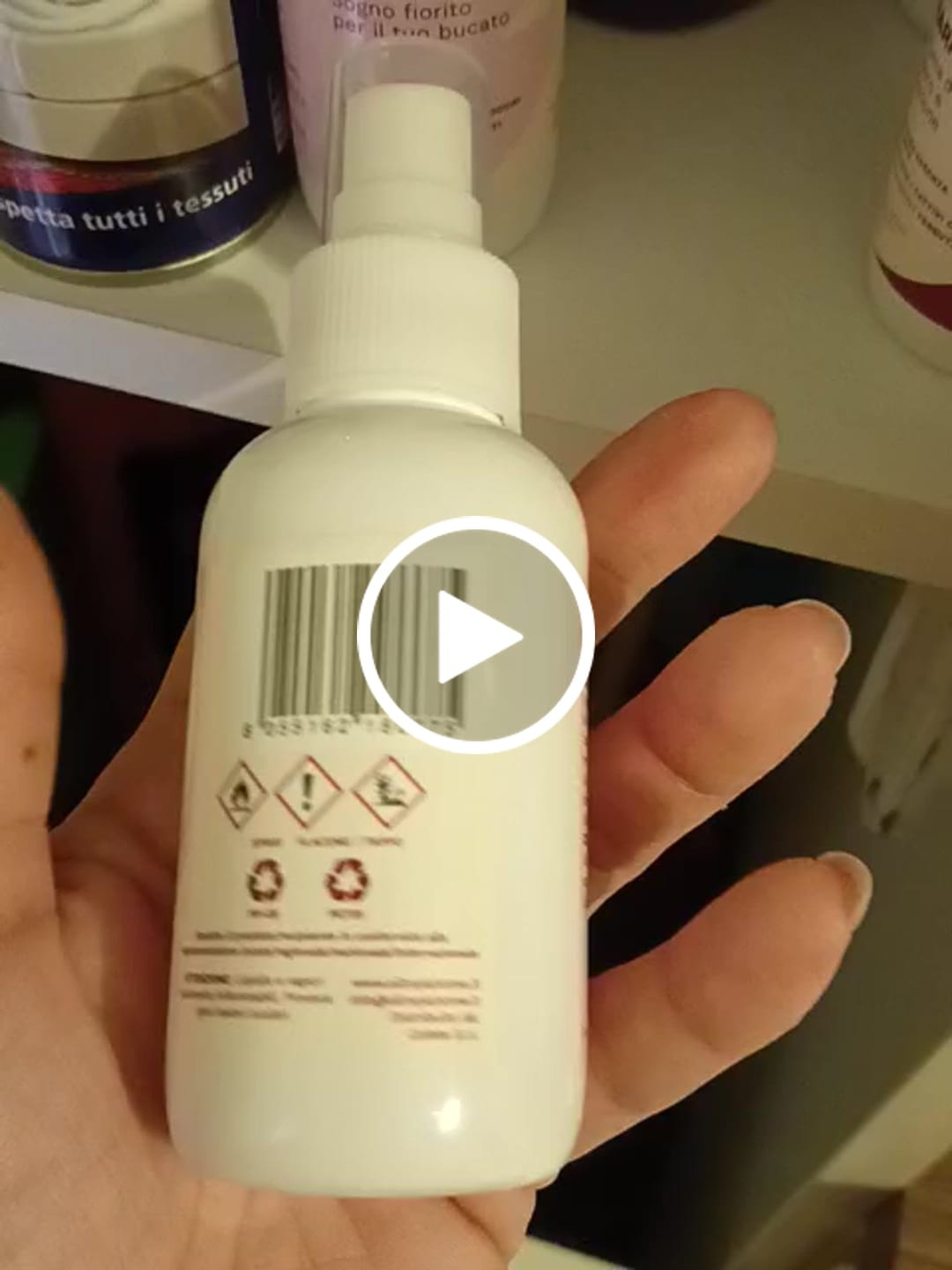 Customer video review of Profumo spray per tessuti Coccole ml.100