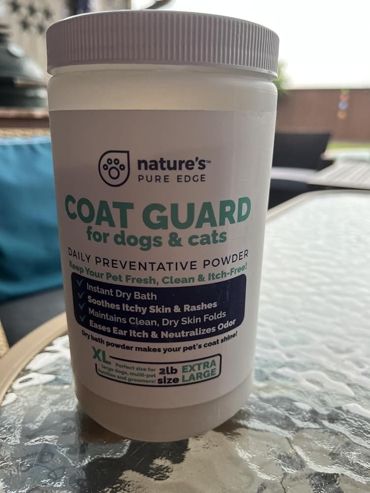 Customer photo review of Coat Guard Dry Shampoo for Dogs and Cats