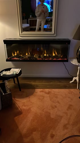 Customer photo review of EVIQ Elektrische sfeerhaard 3D Platina 50″ inch – 128 cm