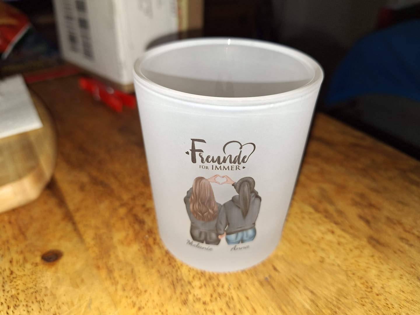Customer photo review of Winter Besties - Personalisiertes Teelicht