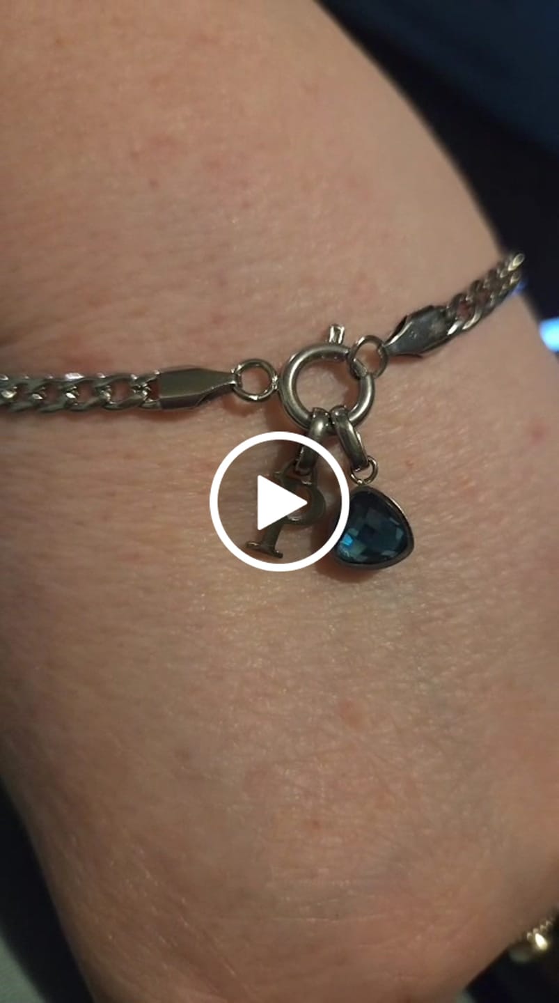 Customer video review of Letter & birthstone bracelet silver