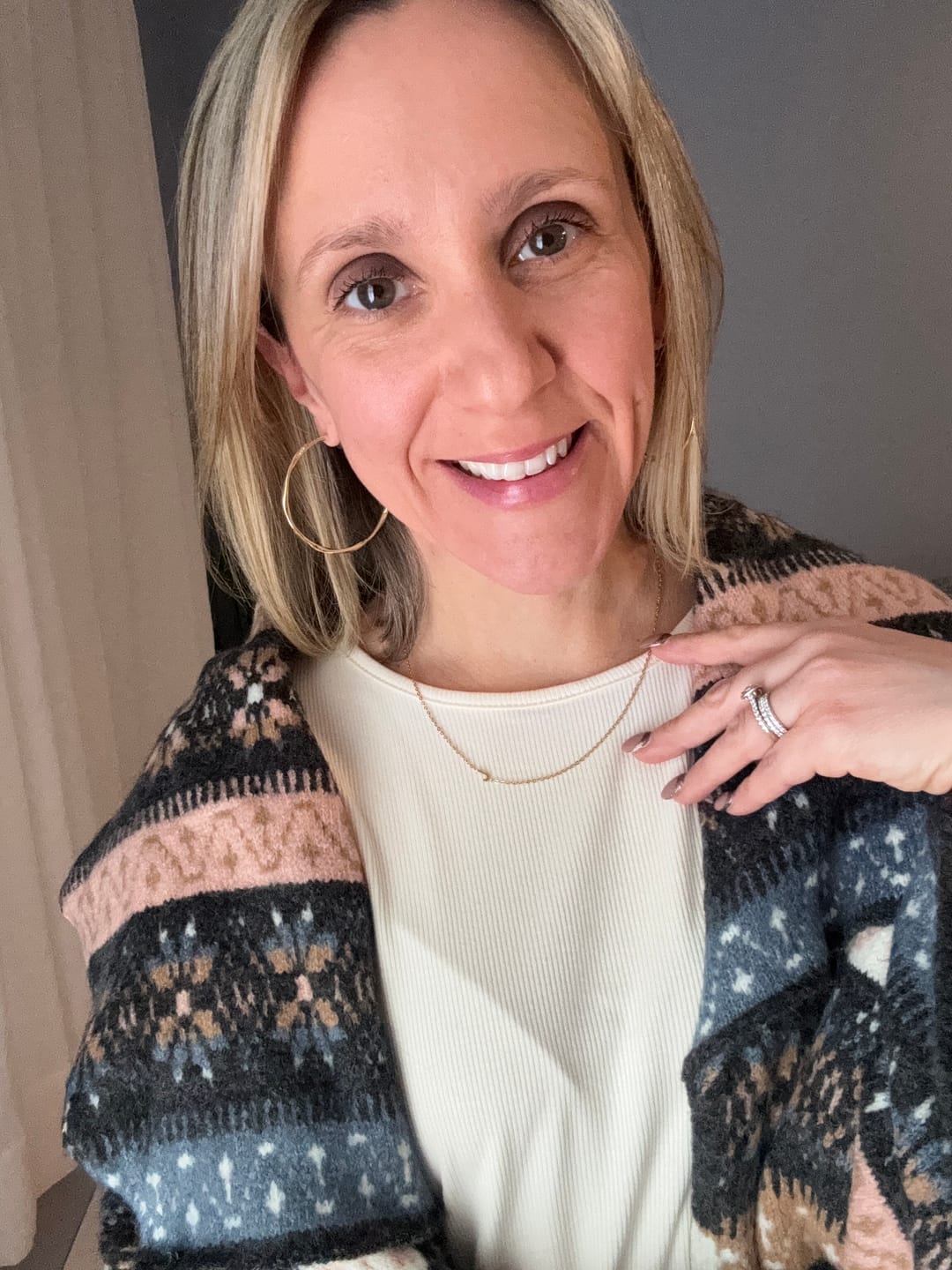 Customer photo review of Personalized Sideway Initial Necklace 18K Best Seller
